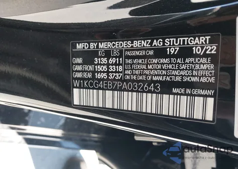 2023 Mercedes-Benz Eqs 580 4Matic from USA, damaged, VIN W1KCG4EB7PA032643
